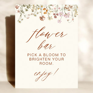 Affiche Barre de fleurs fleur sauvage Baby shower