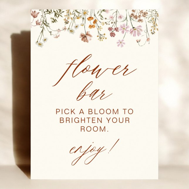 Affiche Barre de fleurs fleur sauvage Baby shower (Créateur téléchargé)