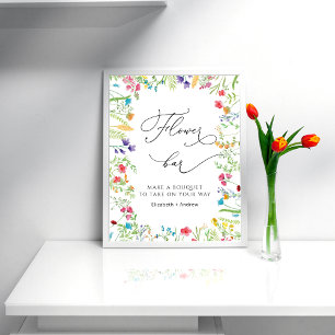 Affiche Barre de fleurs Fleur sauvage colorée Fête des mar