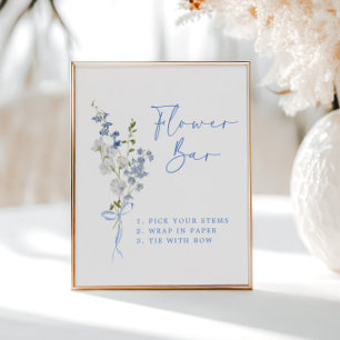 Affiche Barre de flux de Fleur sauvage bleu