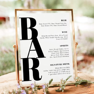 Affiche Barre de Mariage moderne en gras RILEY