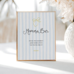 Affiche Barre de Mimosa striée au citron tiré à la main