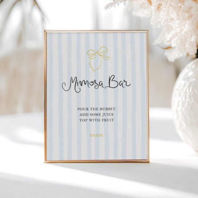 Affiche Barre de Mimosa striée au citron tiré à la main (Créateur téléchargé)