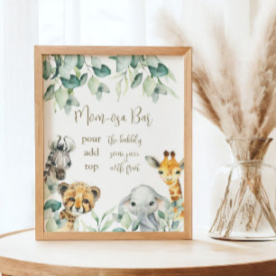 Affiche Barre de Mom-osa Safari pour Bébé Little Wild One