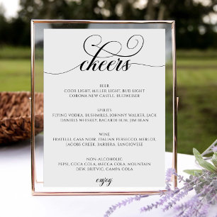 Affiche Barre de script de calligraphie Menu Chefs Mariage