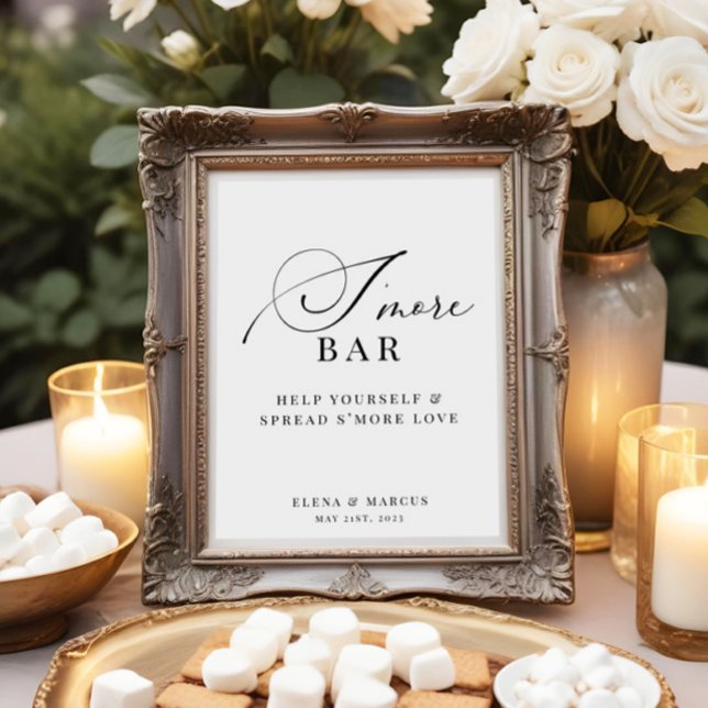 Affiche Barre de S'mores Mariage Élégant Moderne (Créateur téléchargé)