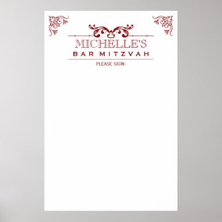 Affiche Barre de typographie vintage - Connexion Bat mitzv