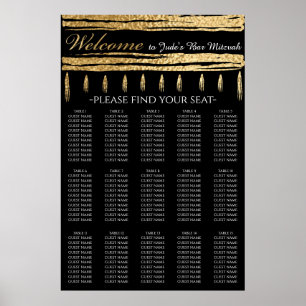 Affiche Barre et Bat mitzvah Gold Tallit