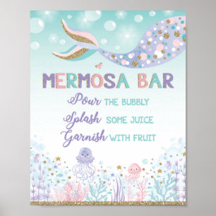 Affiche Barre Mermosa Mermaid Bar Signe Sous la Mer