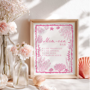 Affiche Barre Mom-osa Sea You Soon Fille Baby Shower