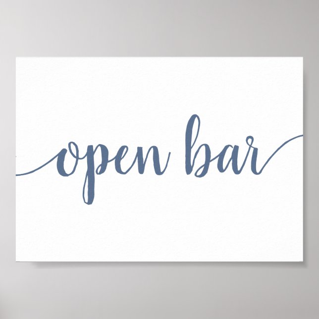 Affiche Barre ouverte simple | Dusty Blue Any Event Sign (Devant)