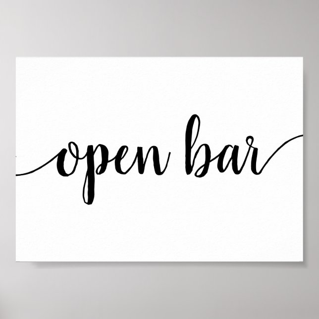 Affiche Barre ouverte simple | Script noir Tout événement  (Devant)