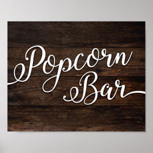 Affiche BARRE POPCORN Rustique Chic Signe Imprimer