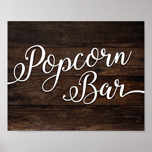 Affiche BARRE POPCORN Rustique Chic Signe Imprimer (Devant)