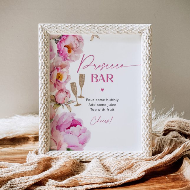 Affiche Barre Presecco poire rose vif barre de mimosa nupt (Créateur téléchargé)