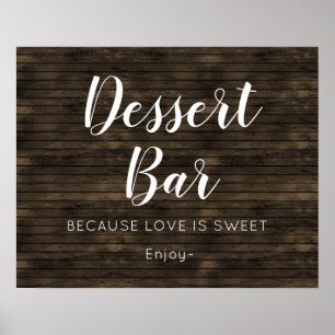 Affiche Barre Rustique Mariage en bois