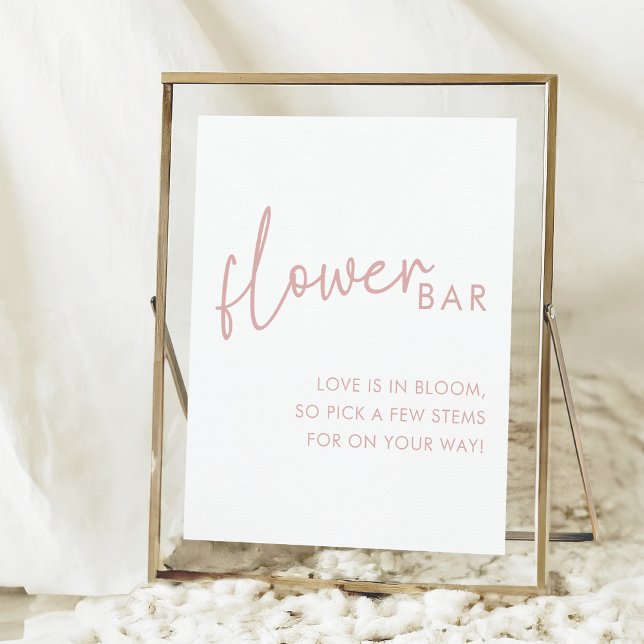 Affiche Barre simple à Fêtes des mariées rose et blanc pou (Créateur téléchargé)