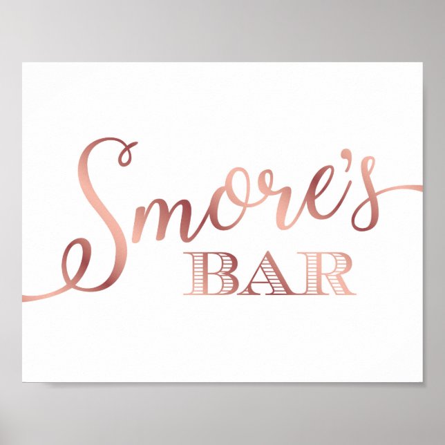 Affiche BARRE SMORES Or Chic Rose Signal Imprimer (Devant)