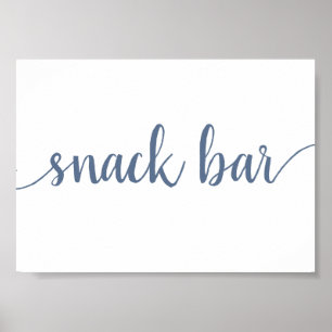 Affiche Barre Snack Simple Dusty Blue Any Event Sign