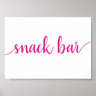Affiche Barre Snack Simple   Hot Pink - Tout événement Sig