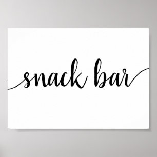 Affiche Barre Snack Simple   Script noir Tout événement Si
