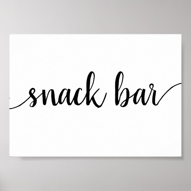 Affiche Barre Snack Simple | Script noir Tout événement Si (Devant)
