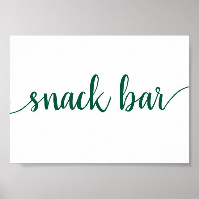 Affiche Barre Snack Simple | Symbole Hunter Green N'import (Devant)