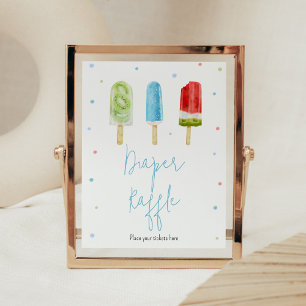 Affiche Barreau bleu Baby shower Popsicle