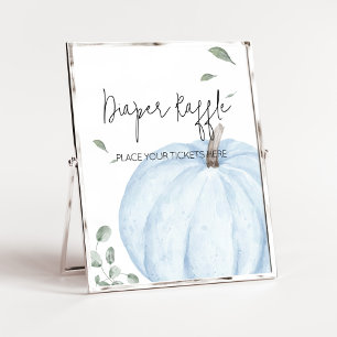 Affiche Barreau de Baby shower minimaliste bleu Citrouille
