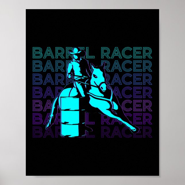 Affiche Barrel Racer Barrel Racine Horseback équitation Ba (Devant)