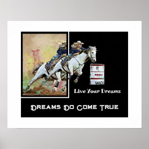 Affiche Barrel Racer Miss Rodeo Pageant Live Your Dreams