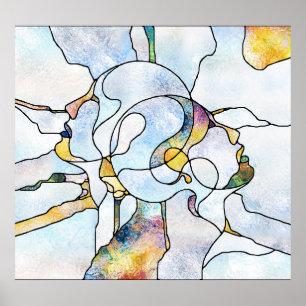 Affiche Barres arc-en-ciel, unité en vitrail