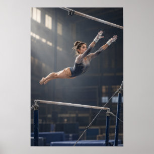 Affiche Barres asymétriques Gymnastique Gymnaste féminine