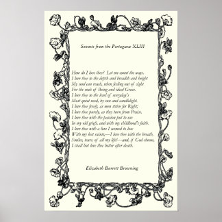Affiche Barrett Browning - Sonnets du Portugais 43
