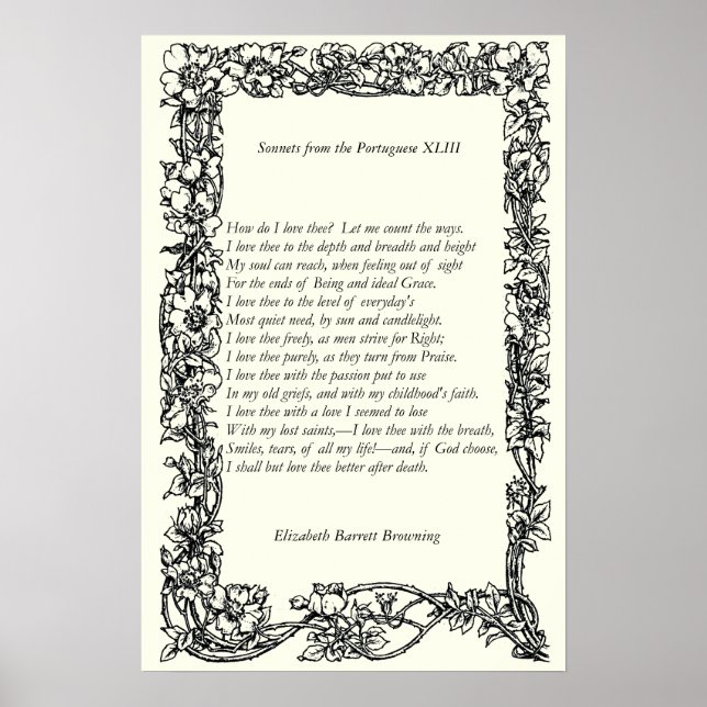 Affiche Barrett Browning - Sonnets du Portugais 43 (Devant)