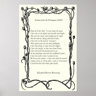 Affiche Barrett Browning - Sonnets du Portugais 43