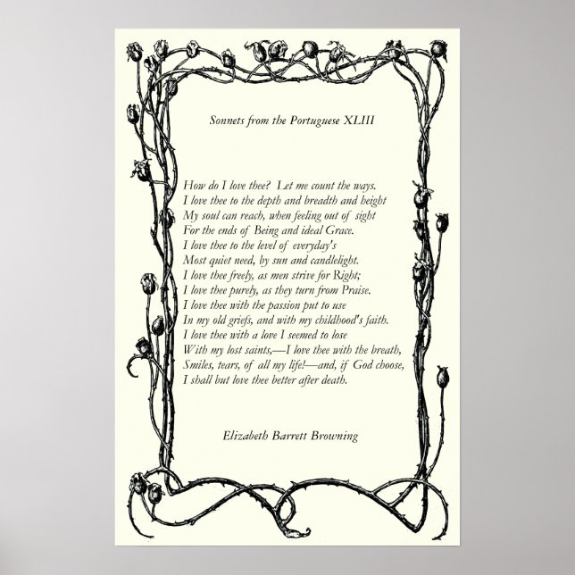 Affiche Barrett Browning - Sonnets du Portugais 43 (Devant)