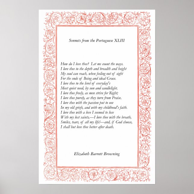 Affiche Barrett Browning - Sonnets du Portugais 43 (Devant)