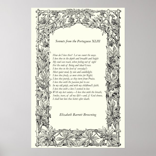 Affiche Barrett Browning - Sonnets du Portugais 43 (Devant)