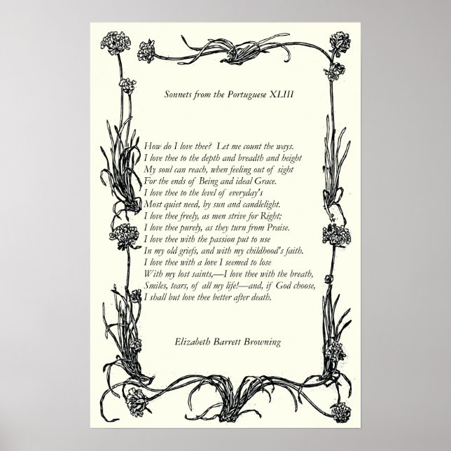 Affiche Barrett Browning - Sonnets du Portugais 43 (Devant)