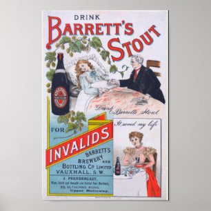 Affiche Barretts Stout Publicité Vintage