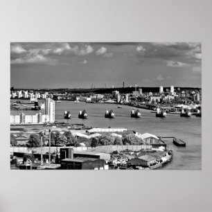 Affiche Barrière d'inondation de la Tamise Greenwich Londo