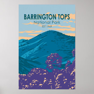 Affiche Barrington Tops Parc National Australie Vintage 