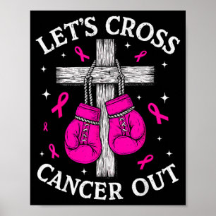 Affiche Barrons le cancer Ruban rose Cancer du sein Boxe C