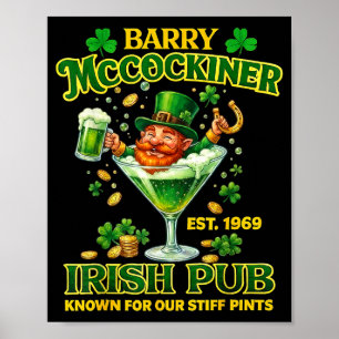Affiche Barry mccockiner mcconconner pub irlandais drôle s