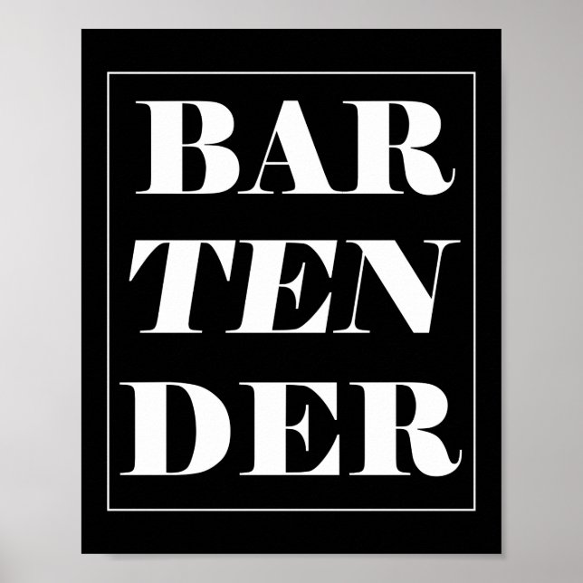 Affiche Bartender Funny Bartender Mixologue (Devant)