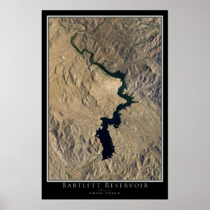 Affiche Bartlett Lake Arizona Carte satellite de l'affiche