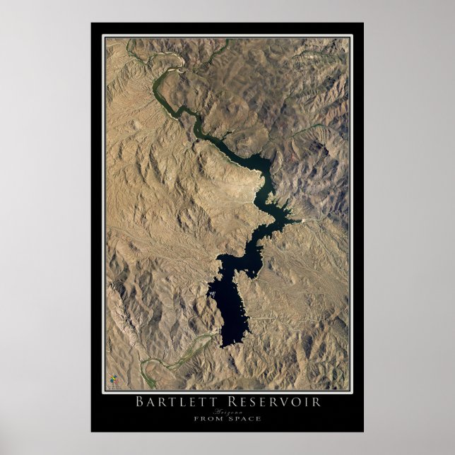 Affiche Bartlett Lake Arizona Carte satellite de l'affiche (Devant)