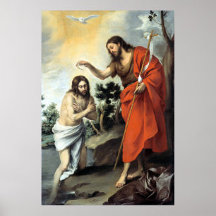 Affiche Bartolomé Esteban Murillo Le baptême du Christ