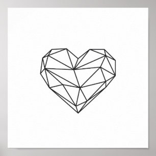 Affiche Bas-poly coeur